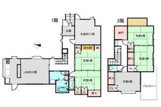 【間取り】 | 所沢市上安松 | 6LDK+Ｓ　土地面積：176.03平米　建物面積：134.12平米