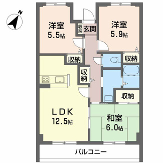 【間取り】 | ガーデンシティ大町 | 3LDK