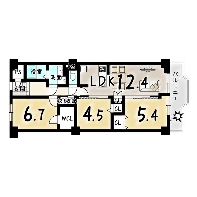 イトーピア向日マンションC棟の間取り