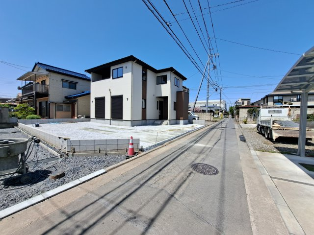 新築　前橋市国領町6期　１号棟の前面道路含む現地写真|現地写真　東側接道幅員約4ｍ