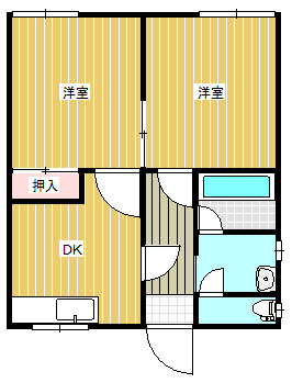 新潟市江南区横越中央２丁目のアパートの間取り