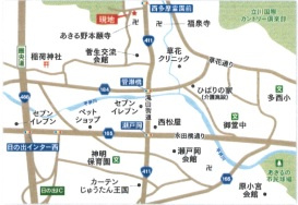 あきる野市菅生　平屋中古戸建の地図