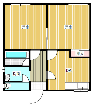 新潟市江南区横越中央２丁目のアパートの間取り