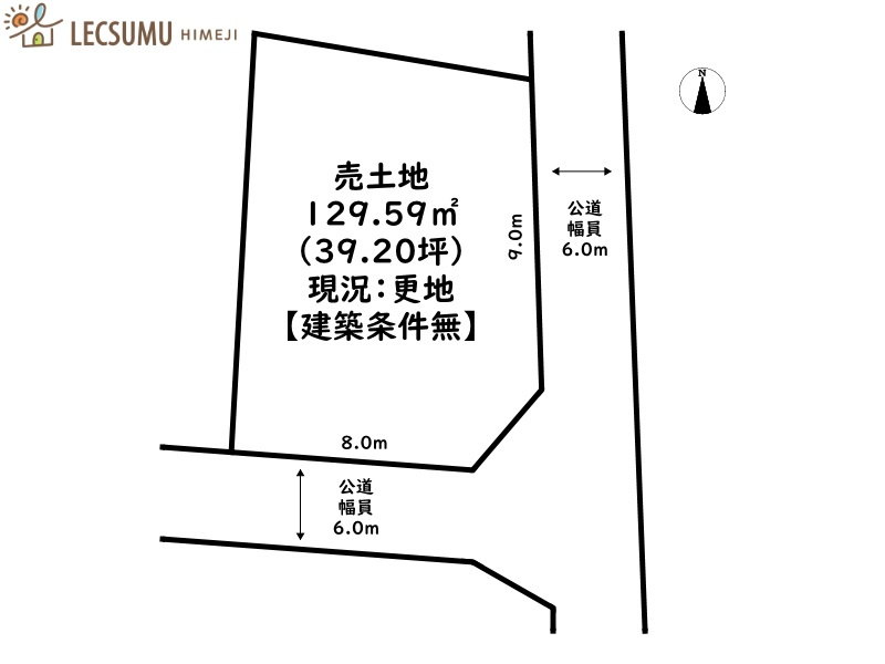 姫路市勝原区丁／売土地の土地図