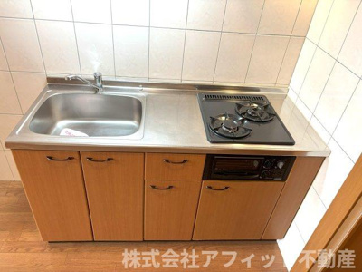 【キッチン】 | プレステージ曙 | 二口ガスコンロ付き