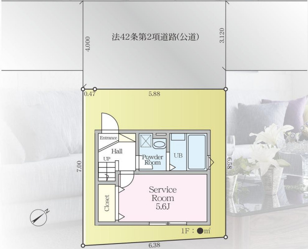 茅ヶ崎市浜之郷　新築戸建　全１棟１号棟の区画図