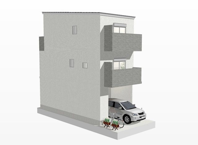 明野町　Ａプラン　建築条件付き土地の外観パース|【イメージパース】