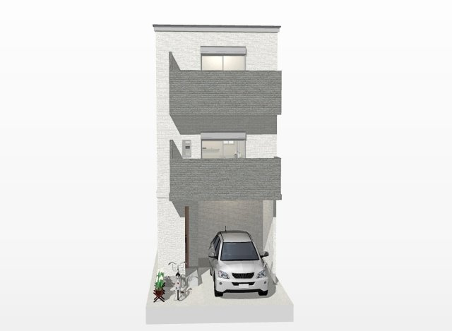 明野町　Ａプラン　建築条件付き土地の外観パース|【イメージパース】