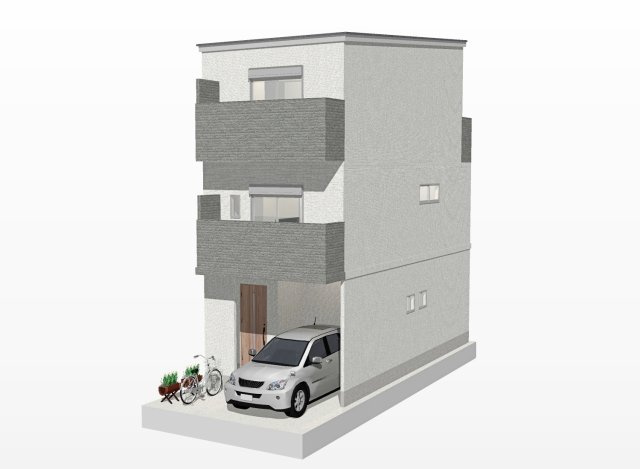 明野町　Ａプラン　建築条件付き土地の外観パース|【イメージパース】