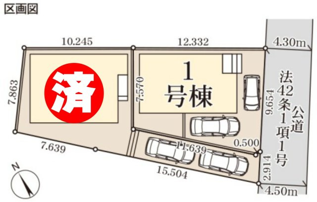 北葛飾郡松伏町　松伏　新築戸建　全2棟の区画図|区画図です