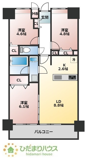 【間取り】 | フォレストリア土浦 | ご家族を身近に感じられる対面キッチン☆