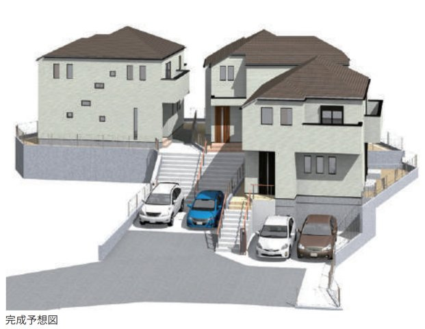 横浜市戸塚区柏尾町 新築戸建て【仲介手数料無料】の外観パース