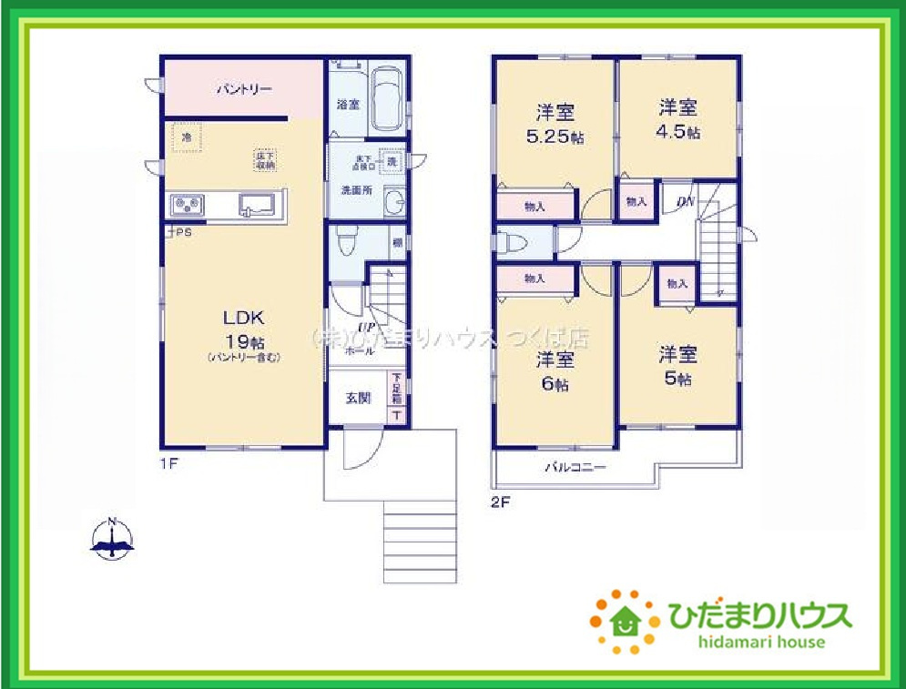 日立市森山町3期　新築戸建　2号棟の間取り|一人部屋が実現できる４LDK間取りです。将来お子様の一人部屋をお考えの方にオススメな物件です。