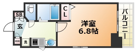 エステムコート神戸ハーバーランド前Ⅳベイライトの間取り