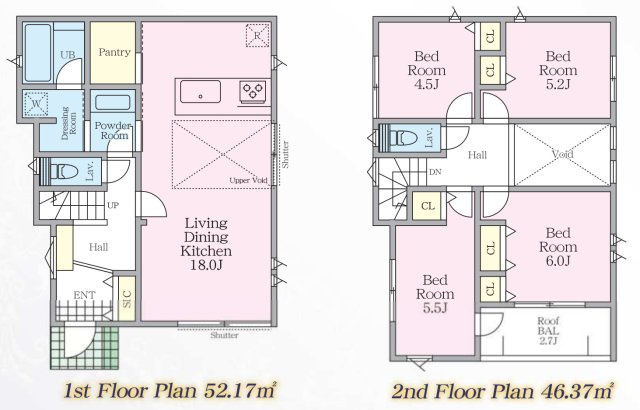横浜市栄区笠間4丁目 新築戸建て【仲介手数料無料】の間取り