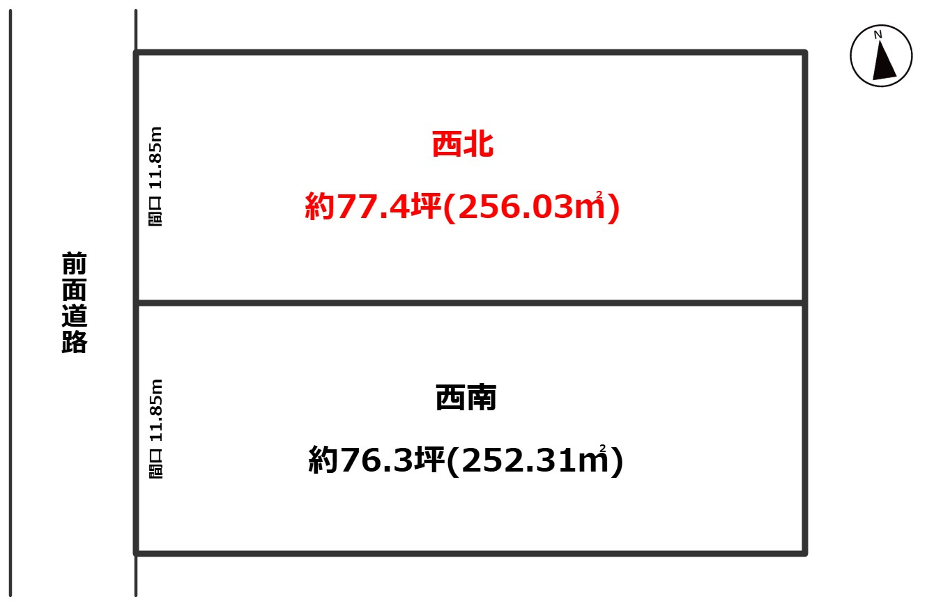 SUNタウン中央Ⅲ-3(西北)の土地図