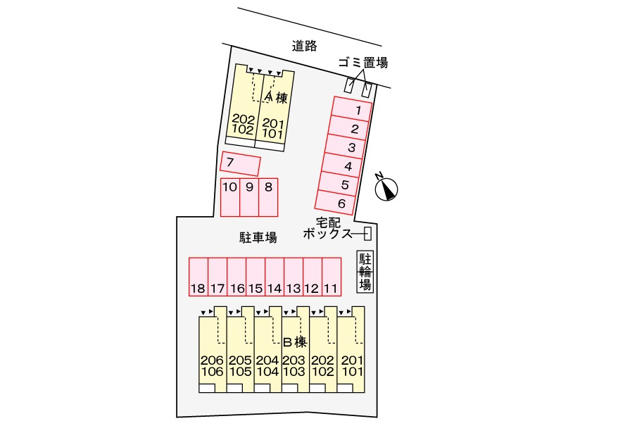 グリーンヒルズＢの区画図