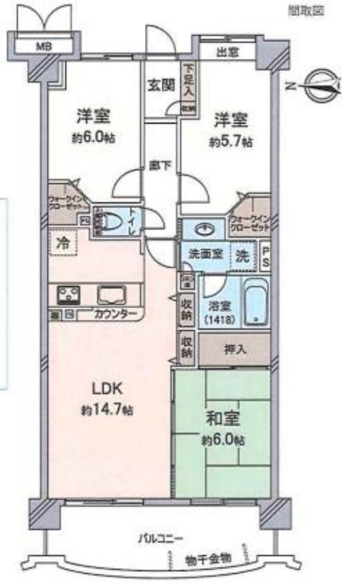 ビクトリアヒルズ横濱サウスF棟【仲介手数料無料】の間取り