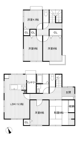 【間取り】 | 宗像市池田　戸建て | 3月にリフォーム完成してます！ 広々とした延床面積１２９㎡の居室空間で、ご家族でゆったりと暮らしていただけます。