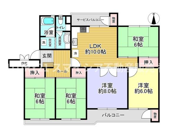 【間取り】 | 藤阪ハイツC6棟