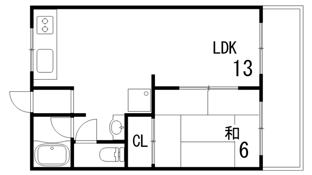 呉川町ハイツの間取り