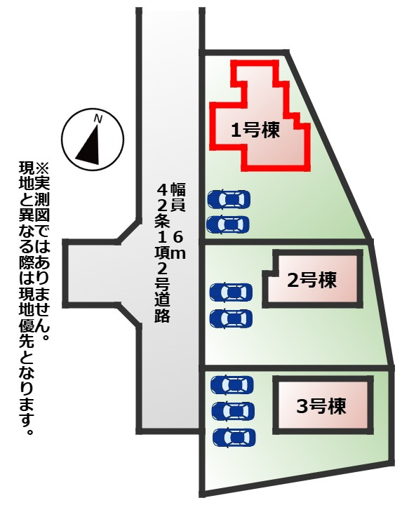 いろどりアイタウン宇都宮市岩曽町24-P1の区画図
