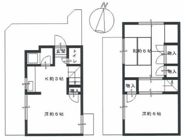 【間取り】 | 山科区東野門口町　中古タウンハイツ