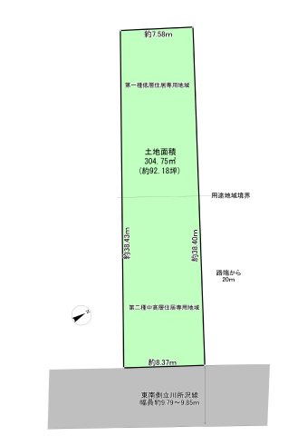 東村山市久米川町4丁目　土地　西武新宿線　東村山の区画図