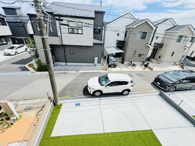 松戸市松戸新築戸建（松戸28期）の展望|バルコニーより南側眺望・南側道路につき日当たり良好♪