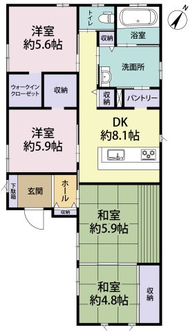 東区長者町　中古戸建の間取り