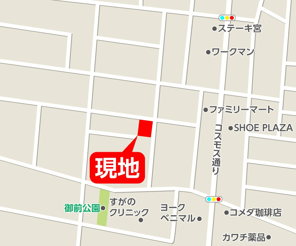 郡山市静西１丁目　　　  １号棟　　　大成小学校、郡山第７中学区　の外観パース|北側から見た外観ＣＧパース