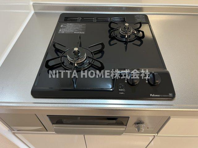 フェリスＣのキッチン|２口コンロ＆グリル付き(*^^*)