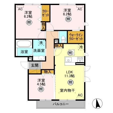 スプリーム　Aの間取り