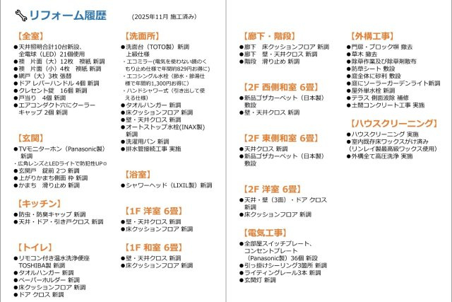 貝塚市名越　中古戸建のその他|2025年11月リフォーム済！
リフォーム内容詳細