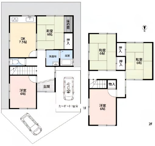 貝塚市名越　中古戸建の間取り|居室が多く同居や事務所に最適◎
