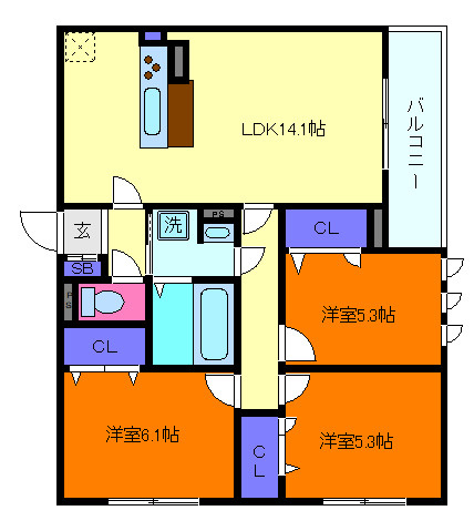 LA　Maison高羽町の間取り