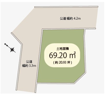 鶴ヶ島市五味ヶ谷売地の土地図