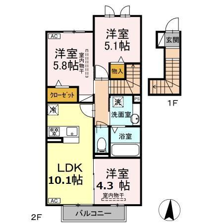 プレジール/シャルール シャルールの間取り
