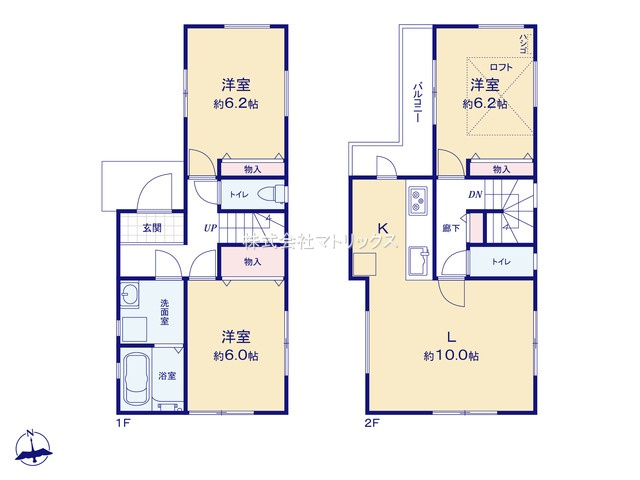 練馬区大泉町2丁目　コンパクト邸宅　穏やかな街並み　最終1棟の間取り|3LDK+ロフト+カースペース　敷地面積 89.32ｍ2　建物面積 80.30ｍ2