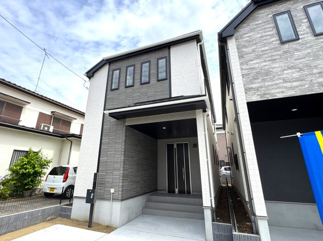 松戸市竹ヶ花新築戸建【北部小学校：7分】の外観|2号棟外観・完成済み内覧可能です！