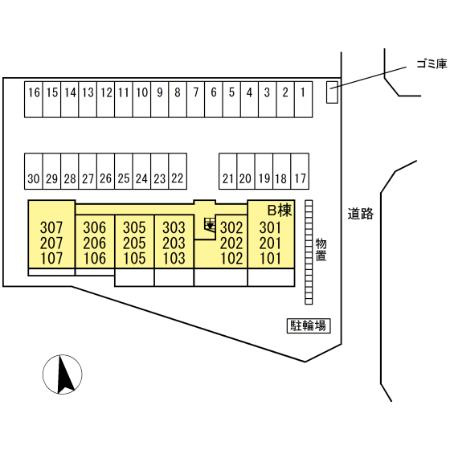 D-room姉体ⅢBの区画図