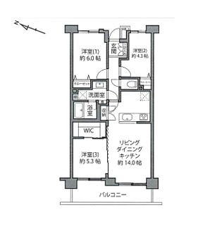 【間取り】 | たまプラーザ美しが丘パークホームズ弐番館