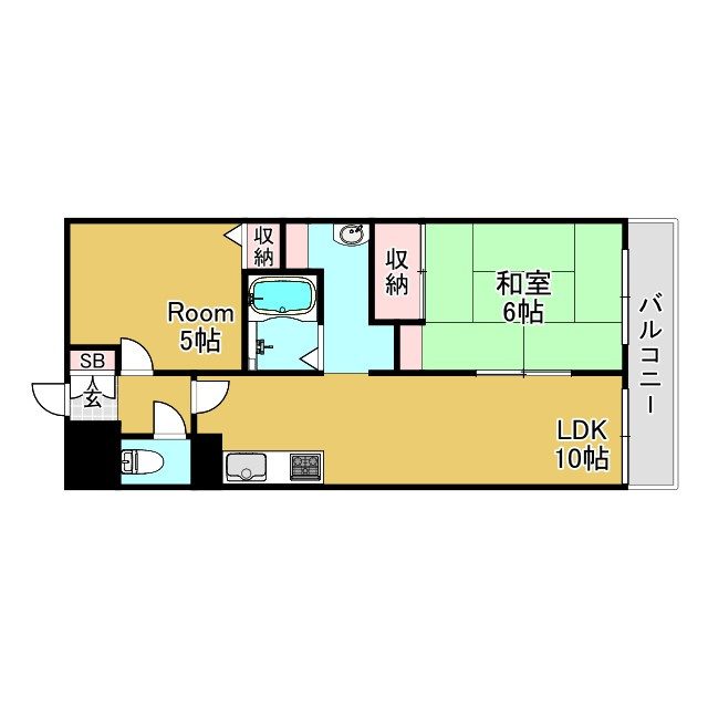 神戸市兵庫区門口町の賃貸マンションの間取り