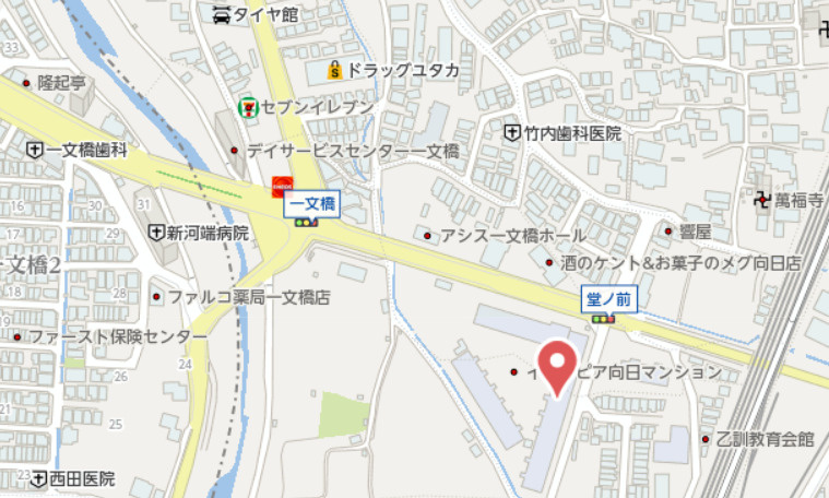 イトーピア向日マンションC棟　7階の地図