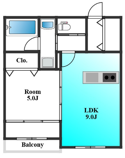 前橋市総社町総社のアパートの間取り