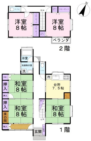 熊谷市小八林　中古戸建の間取り