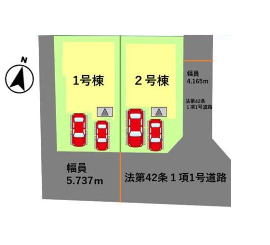 合志市幾久富第5-2棟（2号棟）　の区画図|配置図（2号棟）