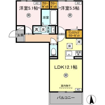 ロータスヒル　A棟の間取り