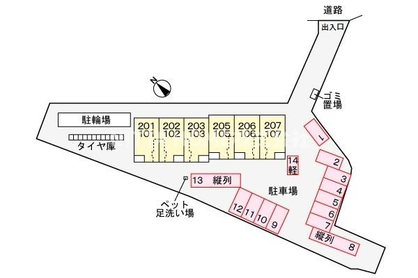 メゾン１２朝来の区画図|平面図です＊