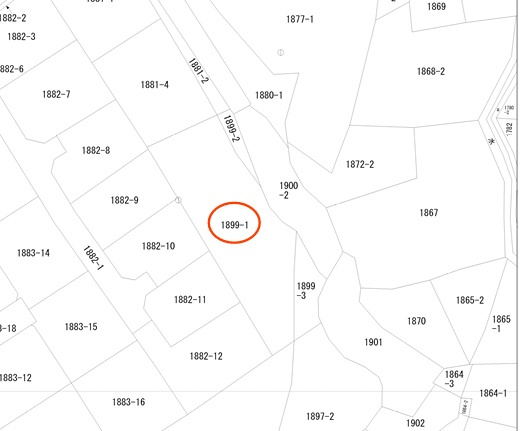 宇城市松橋町久具の売地の土地図